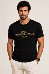 Camiseta Emporio Armani EA Preta Dourado - LIVE