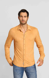 Camisa Zip Off Ml Suede Caramelo 35522