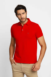 Polo Masculina Slim Fit Tommy Hilfiger Vermelho