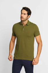Polo Masculina Slim Fit Tommy Hilfiger Verde Militar