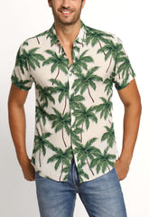 Camisa Zafferano Mc Estampada Branca C/ Verde