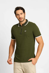 Polo Masculina Regular Fred Perry Verde Militar - Sale