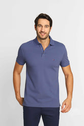 Polo Masculina Slim Fit Tommy Hilfiger Azul Índigo