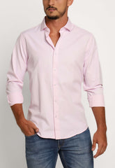 Camisa Dom Henrico Ml Regular Maquinetada Rosa