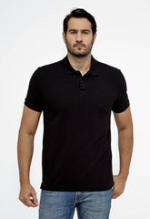 Polo Calvin Klein Regular Básica Lisa Ck Peito Preto