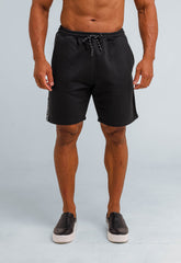 Bermuda Emporio Armani Moletom Preta Detalhe Lateral Branco - Henri Store