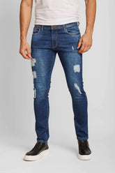 Calça Jeans Masculina Dom Henrico Slim Destroyed Médio - Henri Store