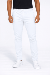 Calça Masculina Alfaiataria Zip Off Branca - Henri Store