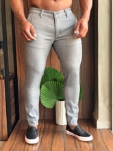 Calça Zip Off Alfaiataria Xadrez Cinza Ref 00094 - Henri Store