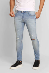 Calça Zip Off Jeans Skinny Destroyed 00346 - Henri Store