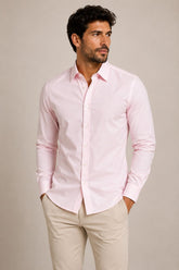 Camisa Calvin Klein Ml Regular Oxford Liso Rosa Claro - Henri Store