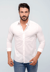 Camisa Calvin Klein Slim Cannes Basica Essential Branco - Henri Store