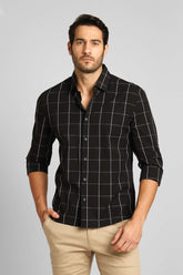 Camisa Calvin Klein Xadrez Slim Fit Preta Ml - Henri Store