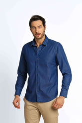 Camisa Dom Henrico Jeans Ml Slim Fit - Henri Store