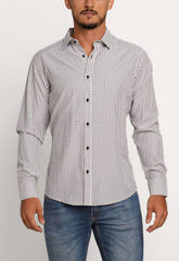 Camisa Dom Henrico Ml Regular Fit Xadrez Branco - Henri Store