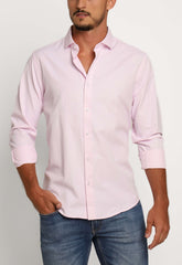 Camisa Dom Henrico Ml Regular Maquinetada Rosa - Henri Store