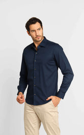 Camisa Dom Henrico ml Slim Fit Maquinetada - Henri Store