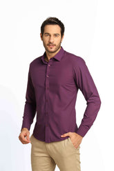 Camisa Dom Henrico Ml Slim Fit Roxo - Henri Store