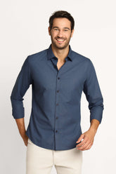 Camisa Dom Henrico Ml Slim Fit Xadrez Marinho - Henri Store