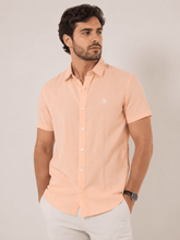 Camisa Eleven Voil Manga Curta Coral - Henri Store