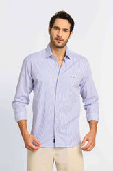 Camisa John John Kell ml Listrada Azul - Henri Store