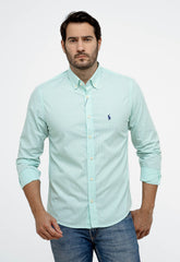 Camisa RL Manga Longa Custom Fit Verde Xadrez Ponei Marinho - Henri Store
