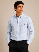 Camisa RL Manga Longa Xadrez Azul Claro Poney Vinho - Henri Store