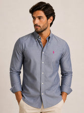 Camisa RL Ml Slim Fit Cinza / Small Poney Rosa - Henri Store