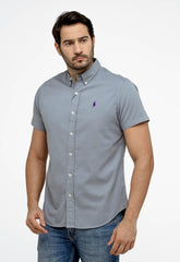 Camisa RL Oxford Cinza / Small Poney Roxo Mc - Henri Store