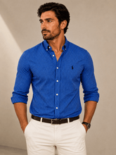 Camisa RL Xadrez Azul Ml Poney Preto - Henri Store
