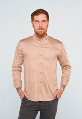 Camisa Zip Off Gola Padre Bege 899 - Henri Store