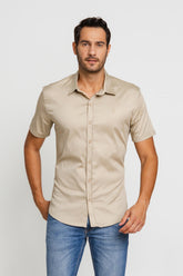 Camisa Zip Off Mc Bege 80055 - Henri Store
