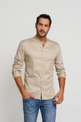 Camisa Zip Off Ml Gola Padre Cáqui - Henri Store