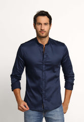 Camisa Zip Off Ml Gola Padre Dark Marinho - Henri Store