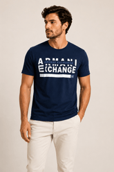Camiseta Armani Exchange Nienty One Marinho -LIVE - Henri Store