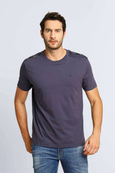 Camiseta Calvin Klein Logo Ombro Marinho - Henri Store