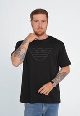 Camiseta Emporio Armani Logo Central Preta - Sale - Henri Store