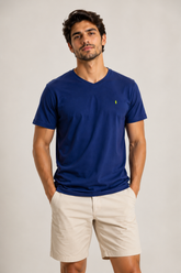 Camiseta Red Feather Gola V Basica Marinho - LIVE