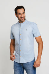 Camisa Zip Off slim Fit Gola Padre Azul Delave 35603