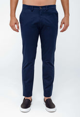 Calça Masculina Slim Fit Kanzo Sarja Azul Marinho Impermeável