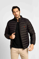 Jaqueta RL Puffer Preto C/ Poney Vermelho - Henri Store