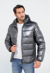 Jaqueta Venum Cinza Nylon Puffer Detalhe Lateral Vnm228035 - Henri Store