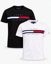 Kit 2 Camisetas Tommy Hilfiger Logo Faixa Tricolor - Henri Store