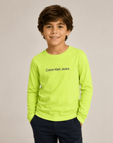 Manga Longa CK Jeans Logo Central Infantil - Henri Store