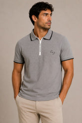 Polo Armani Exchange C/ Zíper Cinza - Henri Store