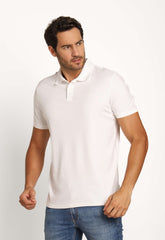 Polo Masculina Calvin Klein Interlock Liquid Touch Branco - Henri Store