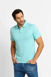 Polo Masculina Calvin Klein Interlock Liquid Touch Verde Água - Henri Store