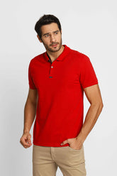 Polo Masculina Calvin Klein Slim Fit Logo Termocolante Vermelho - Henri Store