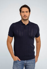 Polo Masculina Dom Henrico Texturizada Com Botão - Henri Store