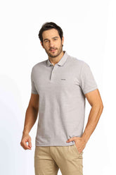 Polo Masculina Regular Calvin Klein Básica com Dois Frisos Mescla - Henri Store